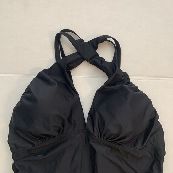 You Dian Women's One Piece Tummy Control Front Cross Ruched Swimsuit Size 3XL - Picture 3 of 8